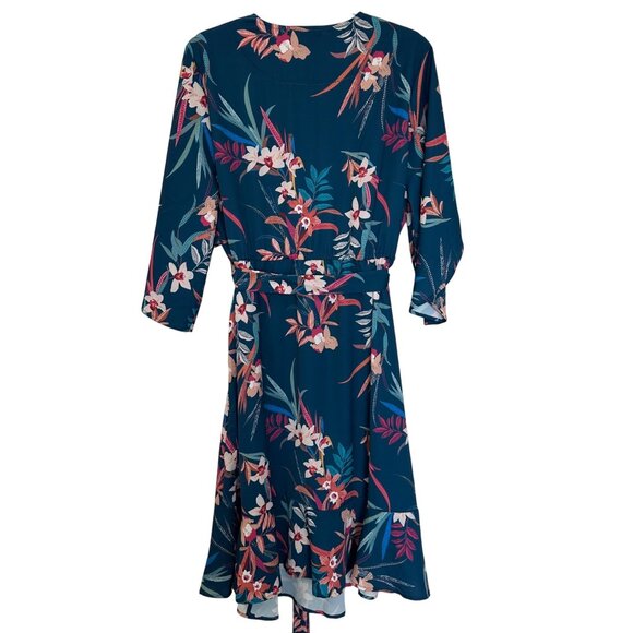 Standard & Practices NWT Floral Dress Blue Pink Floral 1X Party Wedding Bohemian - Picture 2 of 12